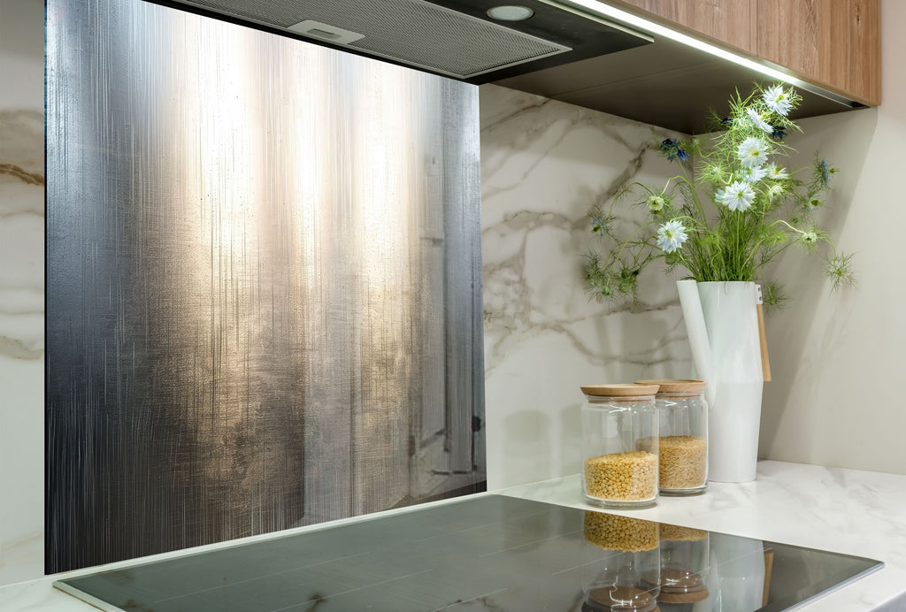 Gray Silver Glass Backsplash-BacksplashArtworks