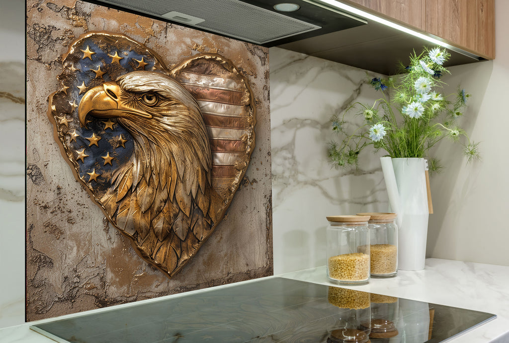 Patriotic Freedom – Glass Kitchen Backsplash-BacksplashArtworks