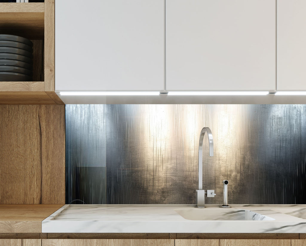 Gray Silver Glass Backsplash-BacksplashArtworks