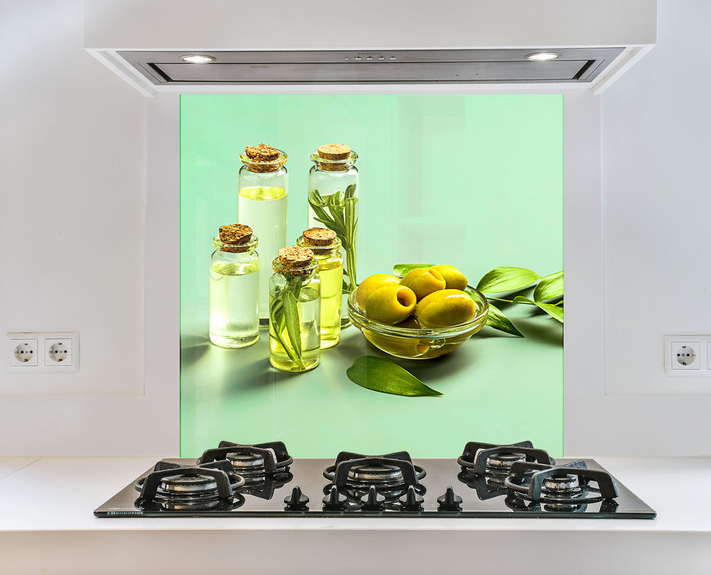 Olive Oil Kitchen Backsplash – Fresh and Natural Glass Design-BacksplashArtworks