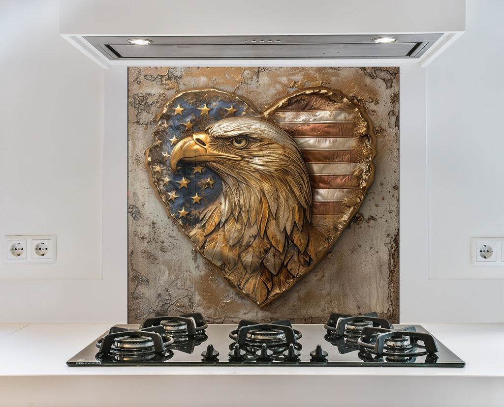 Patriotic Freedom – Glass Kitchen Backsplash-BacksplashArtworks