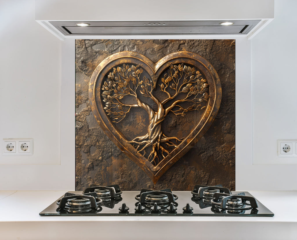 Heart of Life - Glass Kitchen Backsplash-BacksplashArtworks