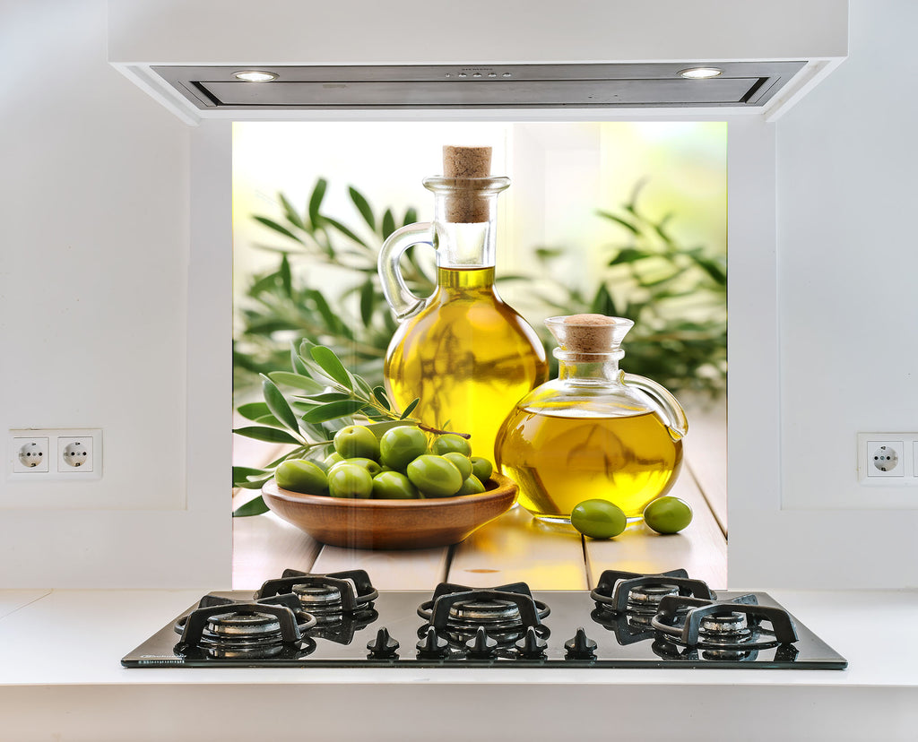 Olive Oil Inspired Glass Kitchen Backsplash – Fresh & Rustic Design-BacksplashArtworks