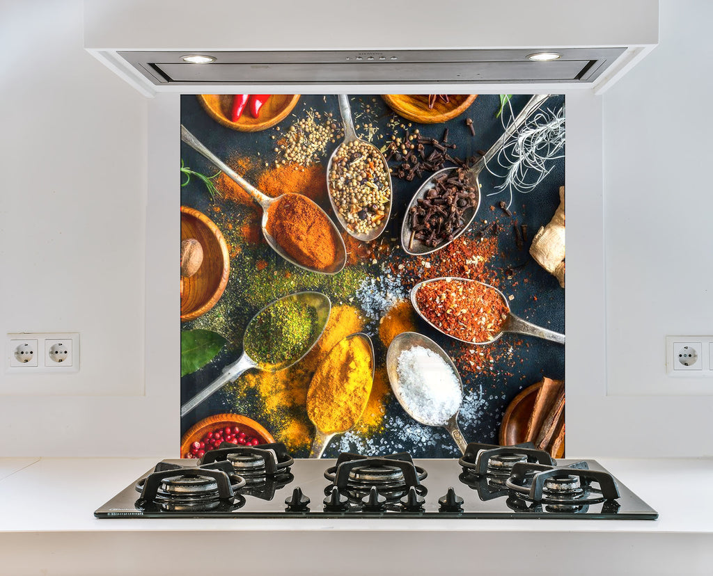 Spice Fusion - Glass Kitchen Backsplash-BacksplashArtworks