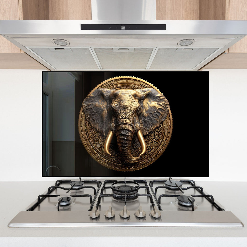 Regal Elephant - Glass Kitchen Backsplash-BacksplashArtworks