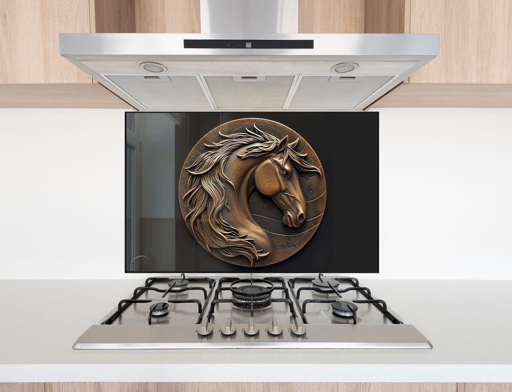 Majestic Horse Head - Glass Kitchen Backsplash-BacksplashArtworks