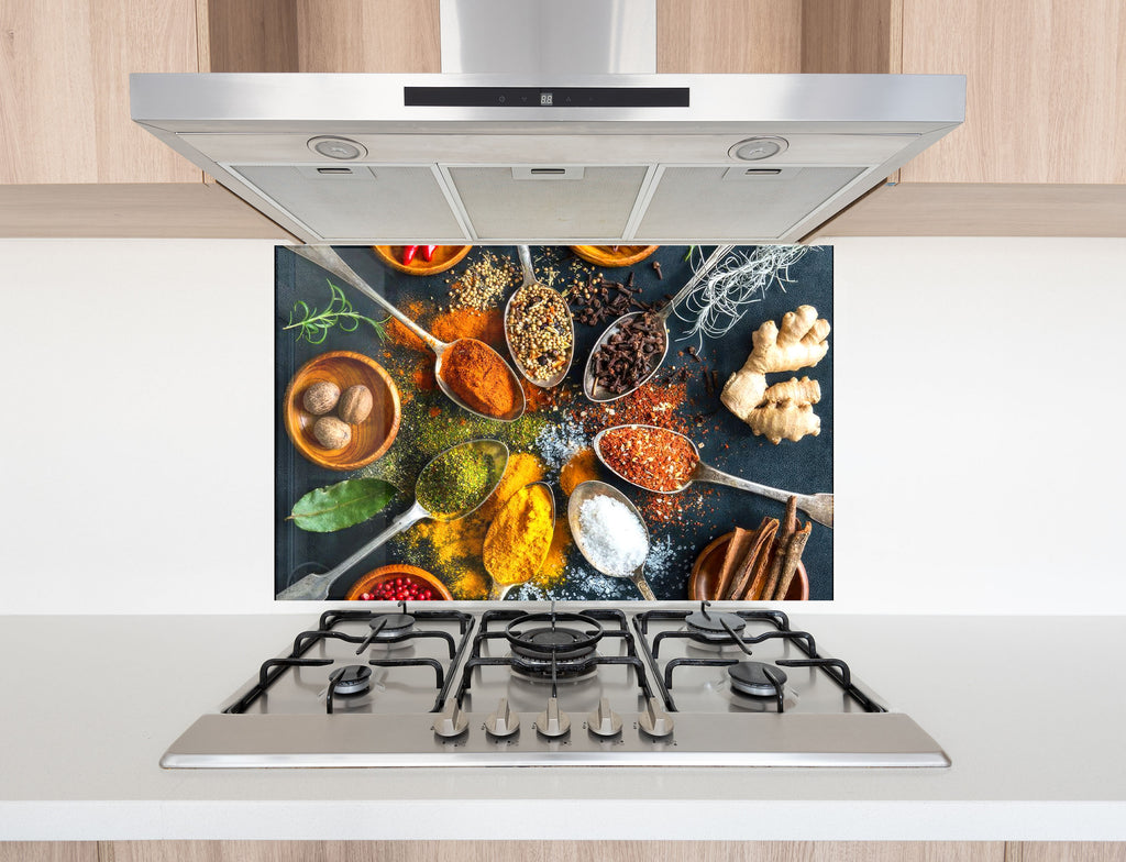 Spice Fusion - Glass Kitchen Backsplash-BacksplashArtworks