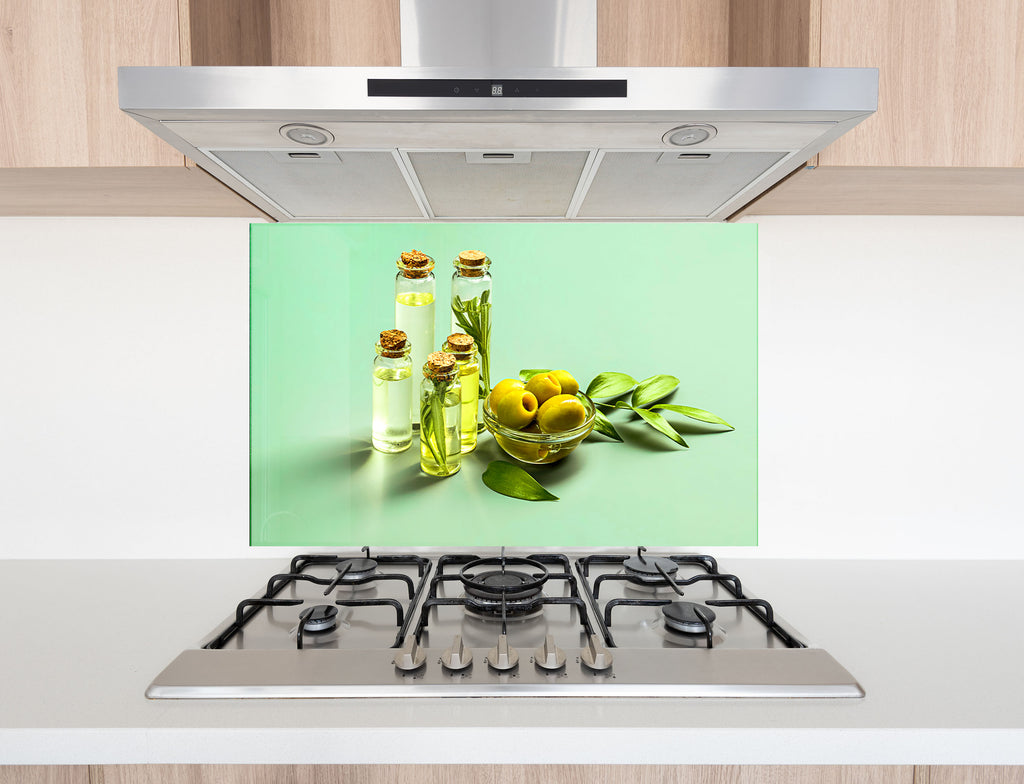 Olive Oil Kitchen Backsplash – Fresh and Natural Glass Design-BacksplashArtworks