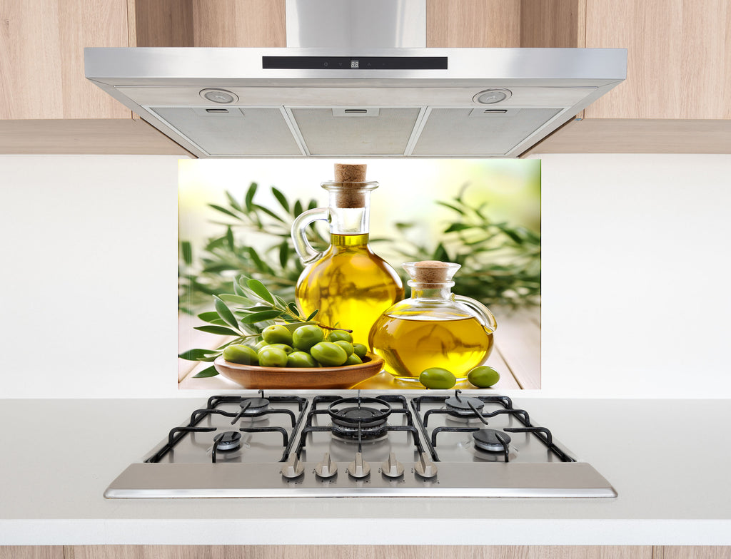 Olive Oil Inspired Glass Kitchen Backsplash – Fresh & Rustic Design-BacksplashArtworks