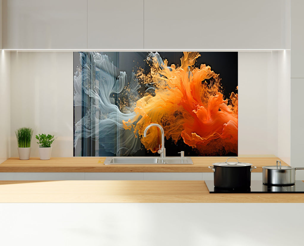 Vivid Burst Artistic - Glass Kitchen Backsplash-BacksplashArtworks
