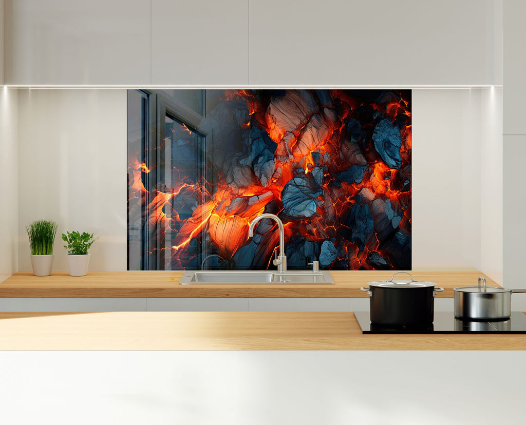 Volcanic Fury – Glass Kitchen Backsplash-BacksplashArtworks