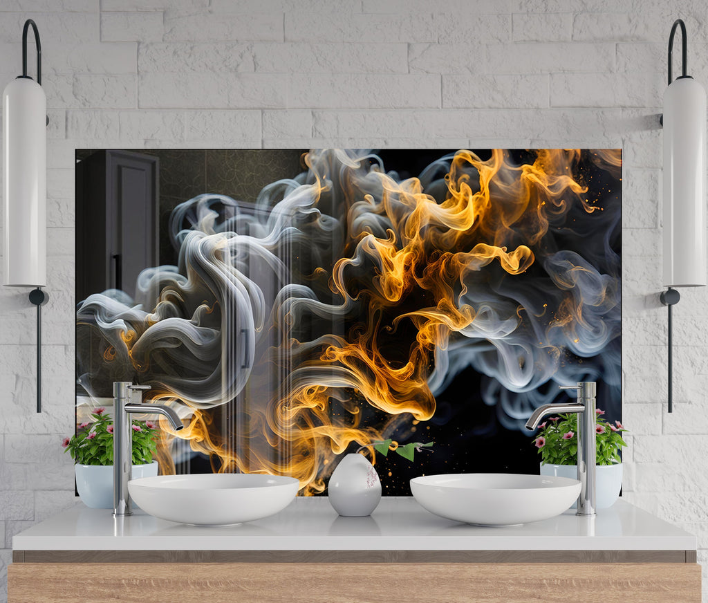 Inferno in Motion – Glass Kitchen Backsplash-BacksplashArtworks