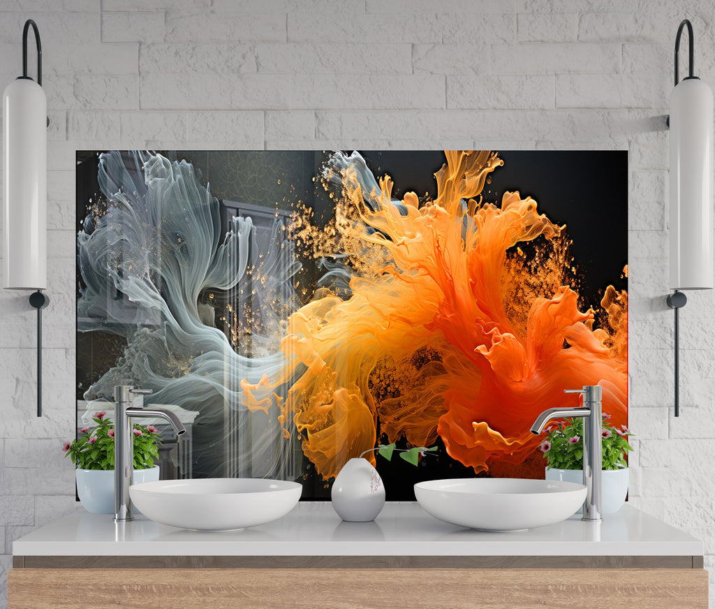 Vivid Burst Artistic - Glass Kitchen Backsplash-BacksplashArtworks