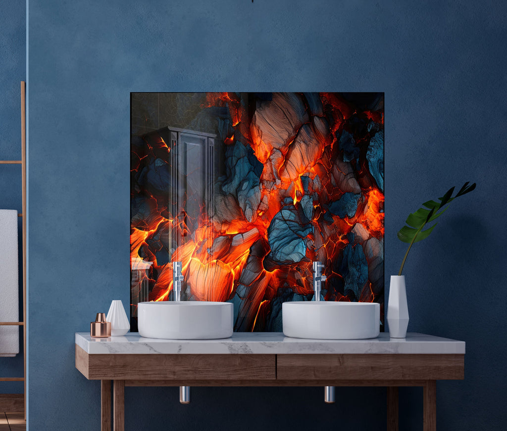 Volcanic Fury – Glass Kitchen Backsplash-BacksplashArtworks