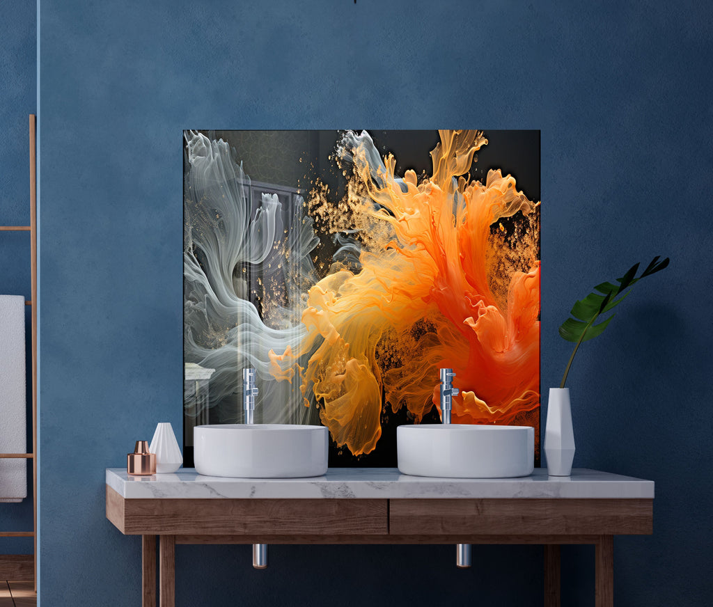 Vivid Burst Artistic - Glass Kitchen Backsplash-BacksplashArtworks