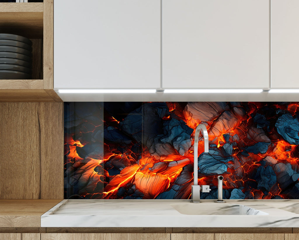 Volcanic Fury – Glass Kitchen Backsplash-BacksplashArtworks