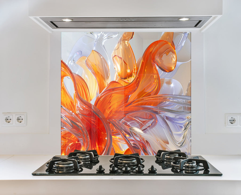 Dynamic Abstract - Glass Kitchen Backsplash-BacksplashArtworks