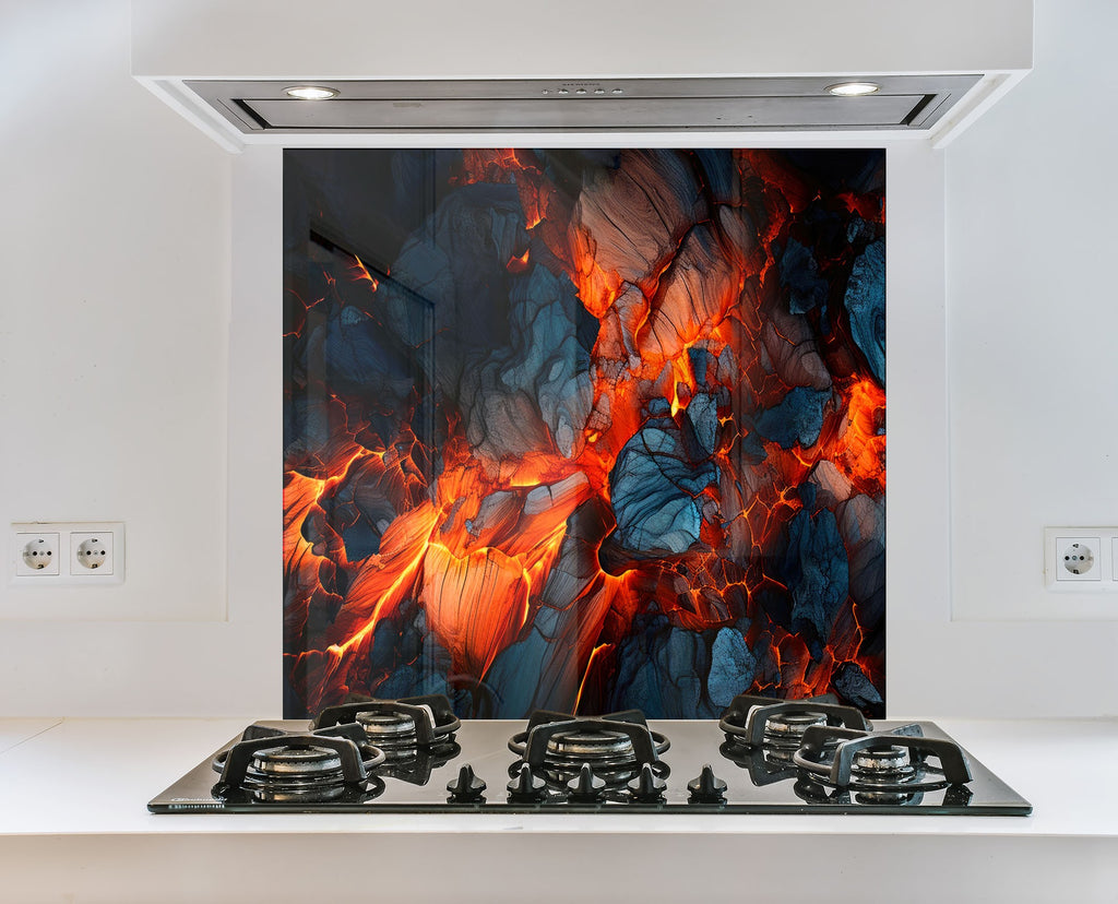 Volcanic Fury – Glass Kitchen Backsplash-BacksplashArtworks