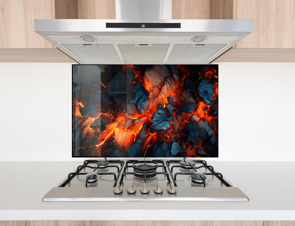 Volcanic Fury – Glass Kitchen Backsplash-BacksplashArtworks