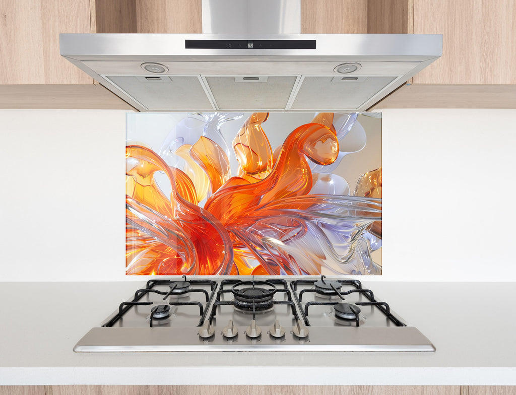 Dynamic Abstract - Glass Kitchen Backsplash-BacksplashArtworks