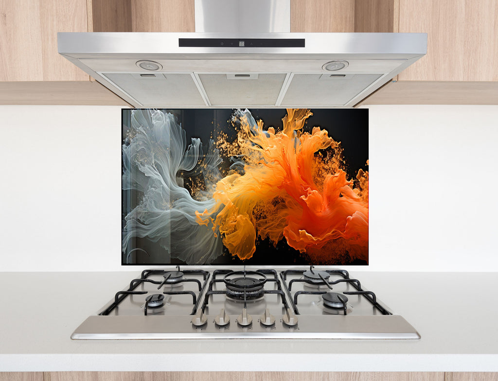 Vivid Burst Artistic - Glass Kitchen Backsplash-BacksplashArtworks