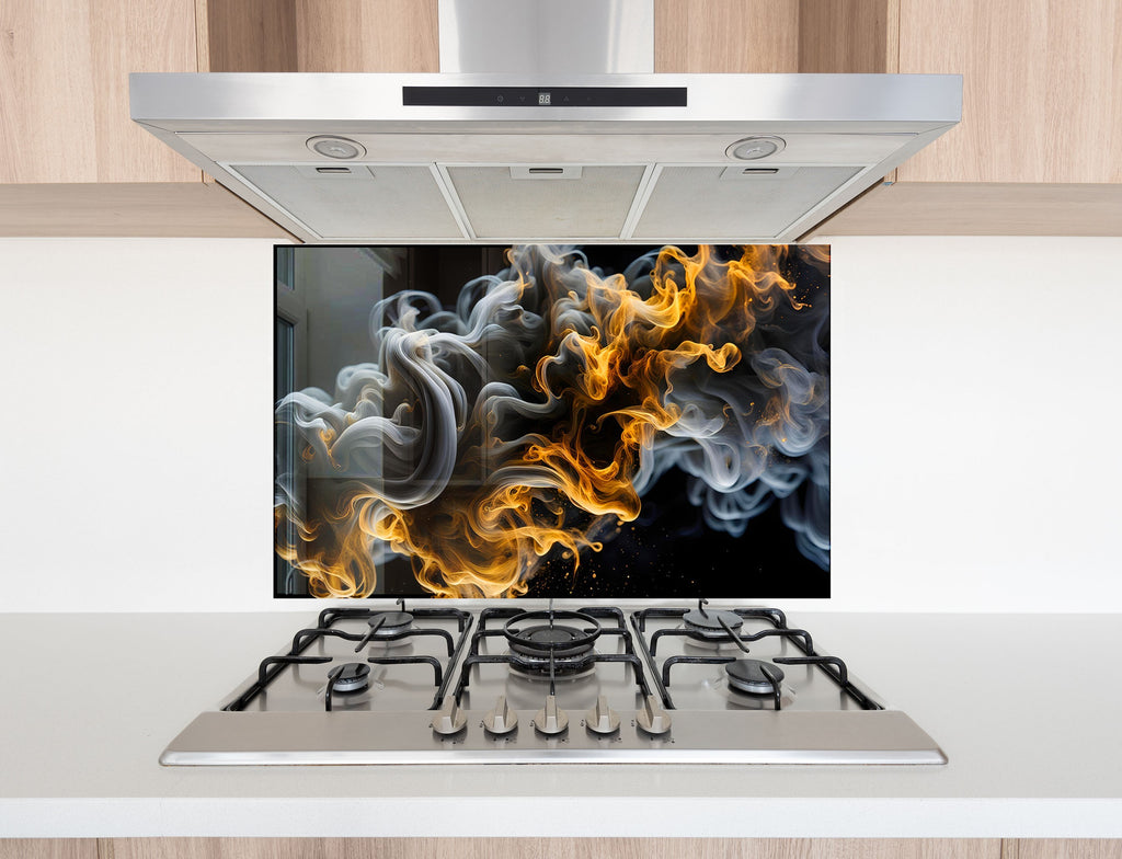 Inferno in Motion – Glass Kitchen Backsplash-BacksplashArtworks