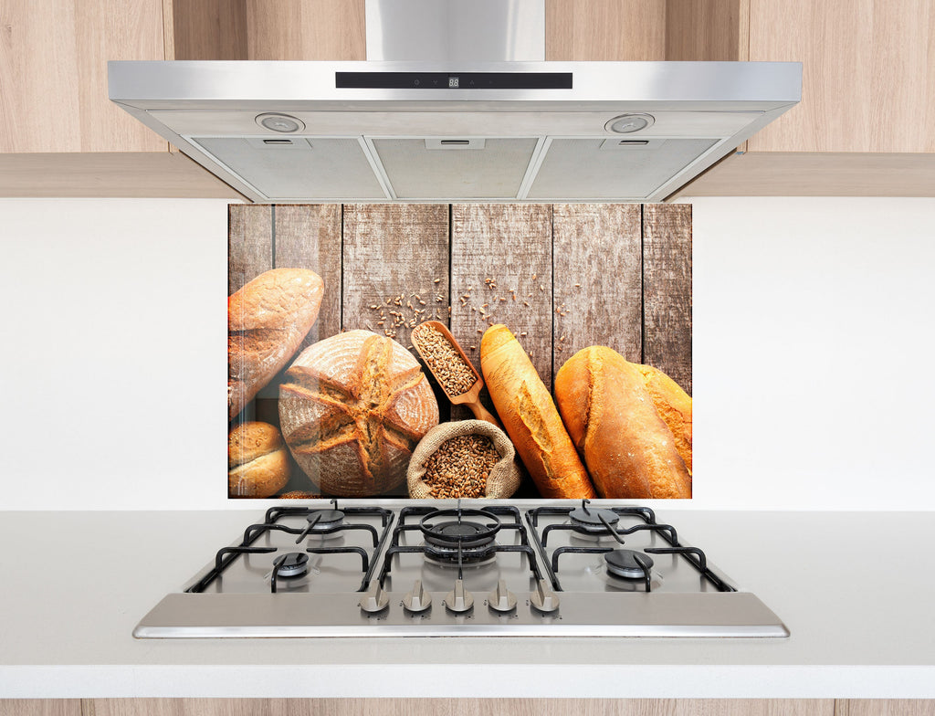 Rustic Artisan Bread & Bakery – Glass Kitchen Backsplash-BacksplashArtworks
