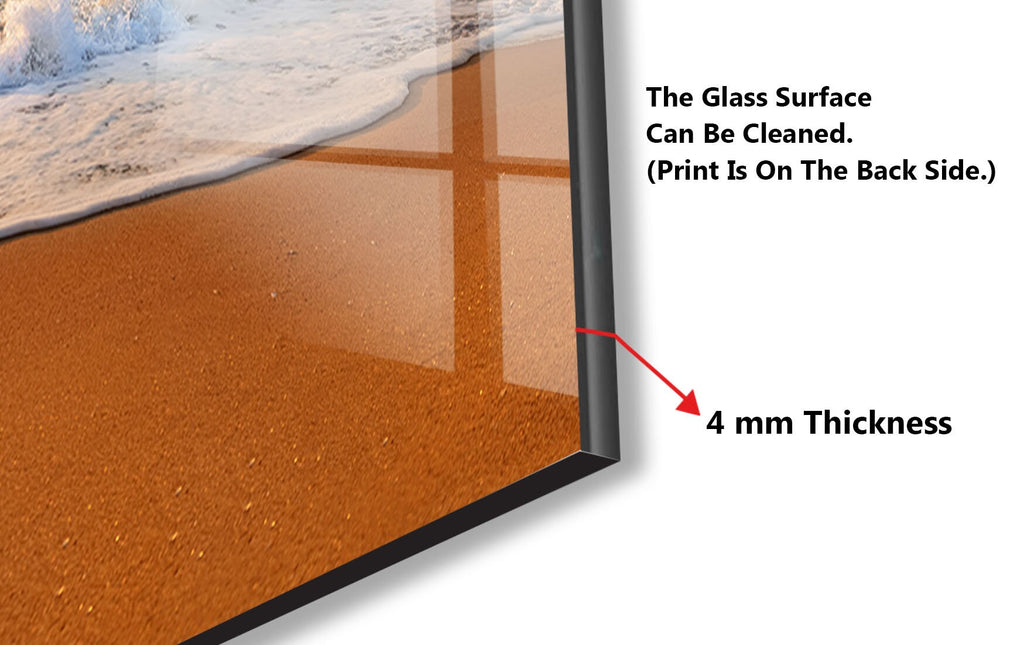 Golden Beach Sunset Wall Art - Tempered Glass Kitchen Backsplash-BacksplashArtworks