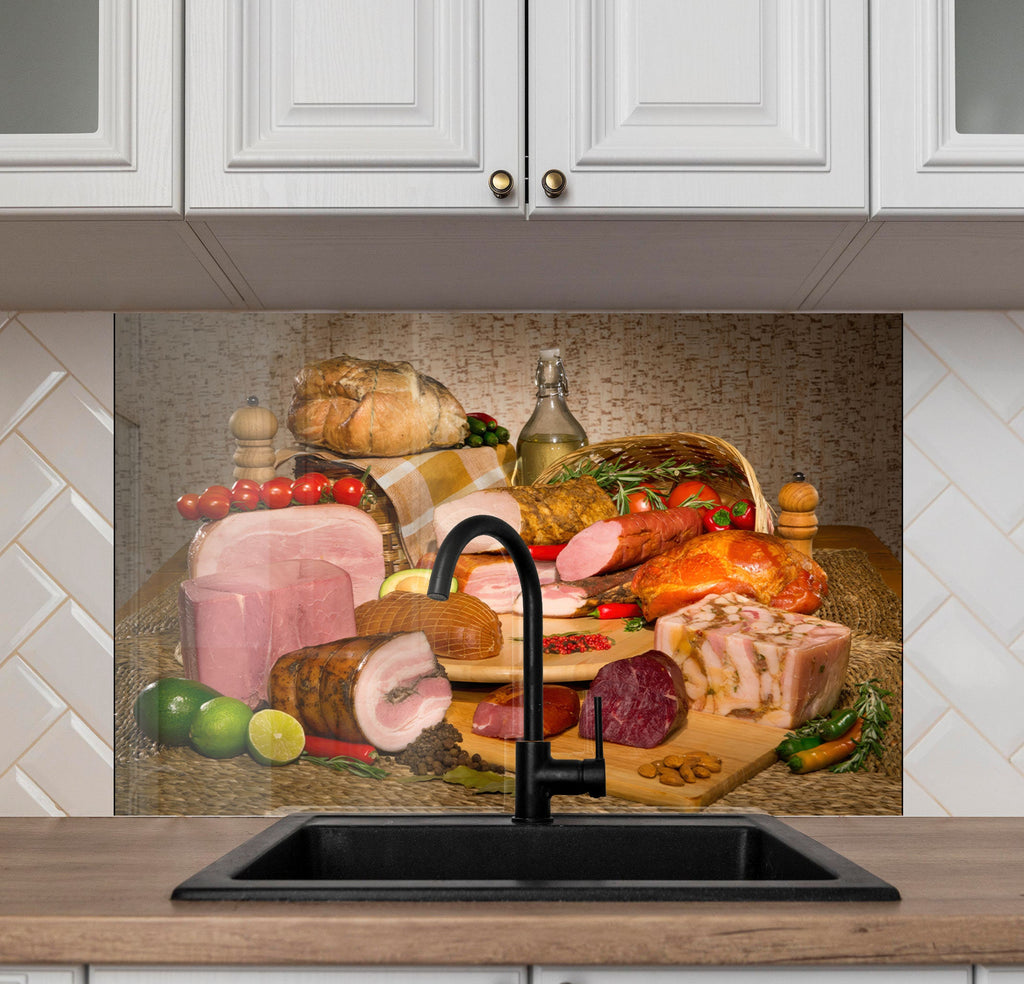 Gourmet Charcuterie Delight – Glass Kitchen Backsplash-BacksplashArtworks