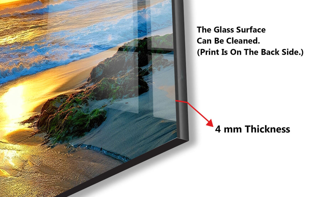 Golden Sunset Beach - Tempered Glass Kitchen Backsplash-BacksplashArtworks