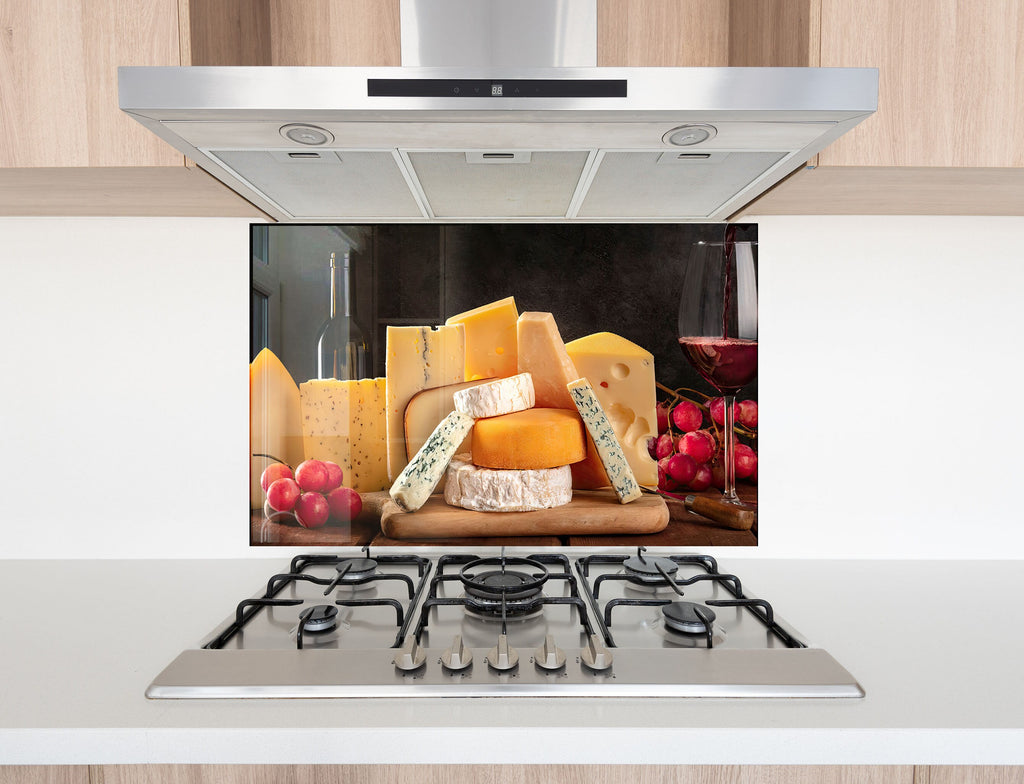 Luxury Cheese & Wine - Glass Kitchen Backsplash-BacksplashArtworks