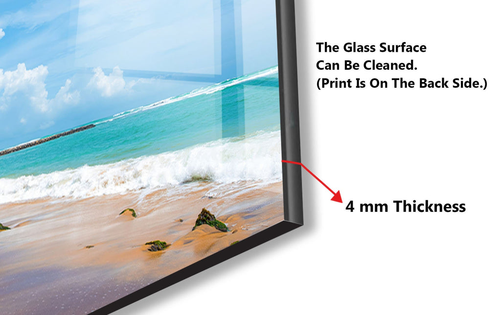 Tropical Beach Escape Wall Art – Tempered Glass Kitchen Backsplash-BacksplashArtworks