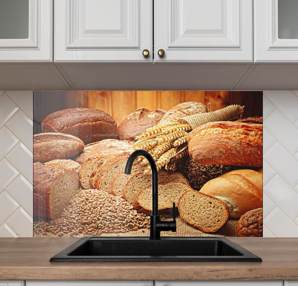 Rustic Artisan Bread – Tempered Glass Kitchen Backsplash-BacksplashArtworks