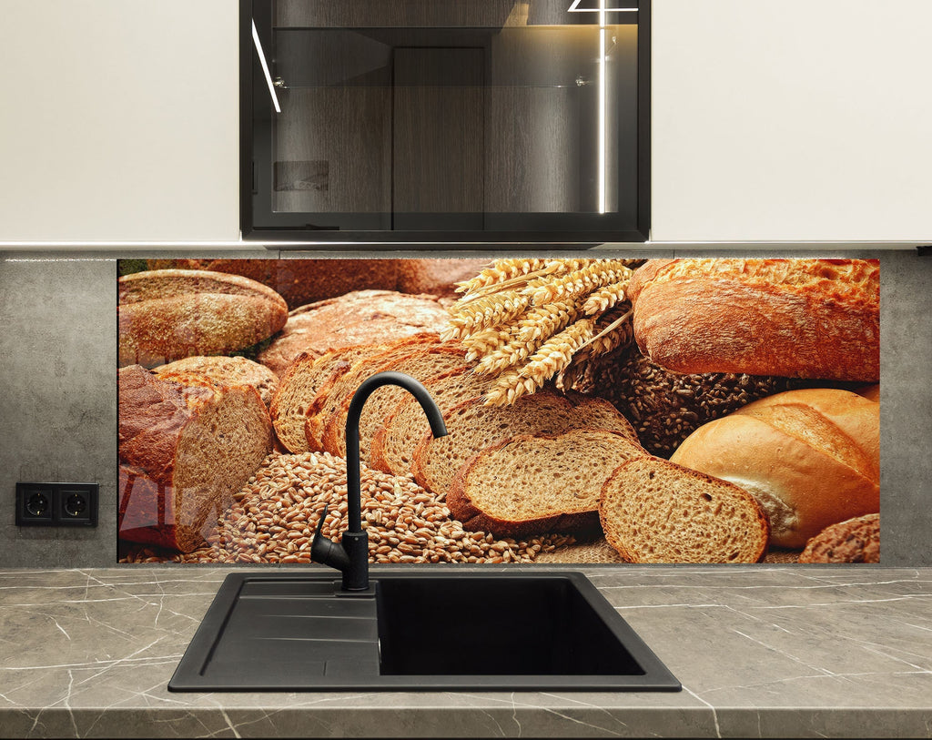 Rustic Artisan Bread – Tempered Glass Kitchen Backsplash-BacksplashArtworks