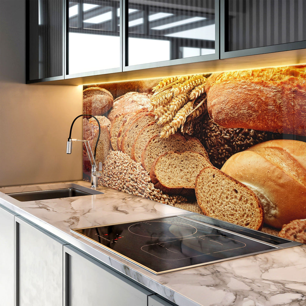 Rustic Artisan Bread – Tempered Glass Kitchen Backsplash-BacksplashArtworks
