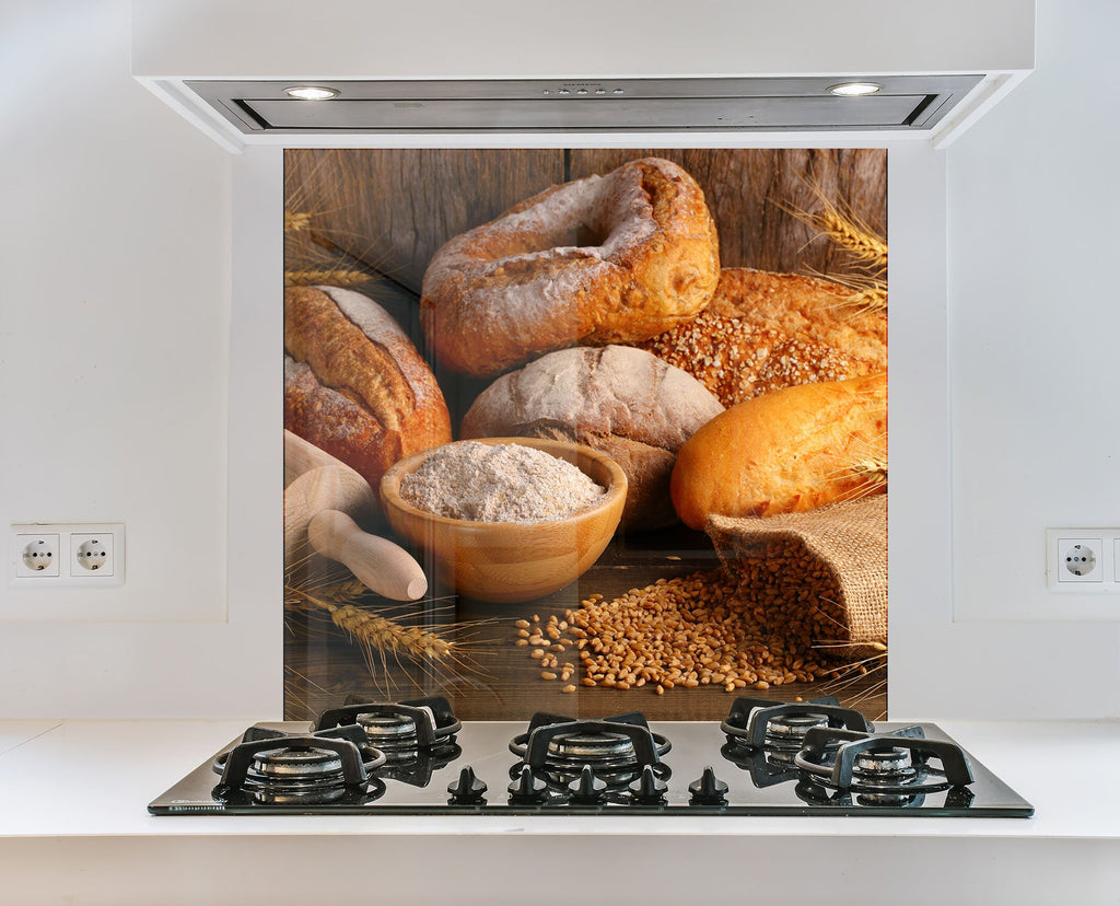 Rustic Bread - Glass Kitchen Backsplash-BacksplashArtworks