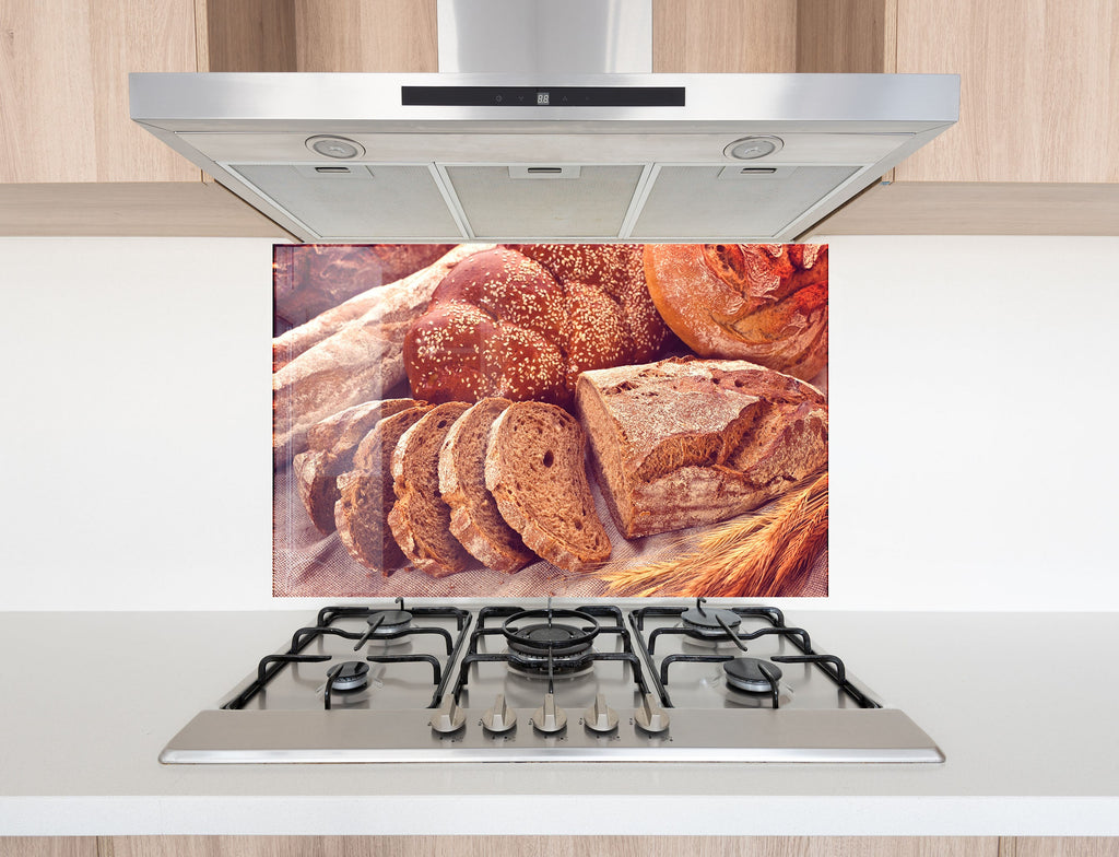 Rustic Whole Grain Bread – Glass Kitchen Backsplash-BacksplashArtworks