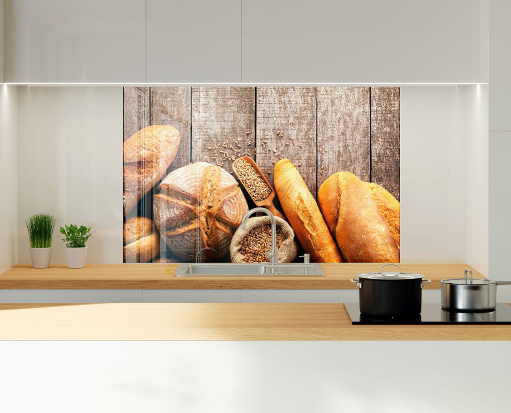 Rustic Artisan Bread & Bakery – Glass Kitchen Backsplash-BacksplashArtworks