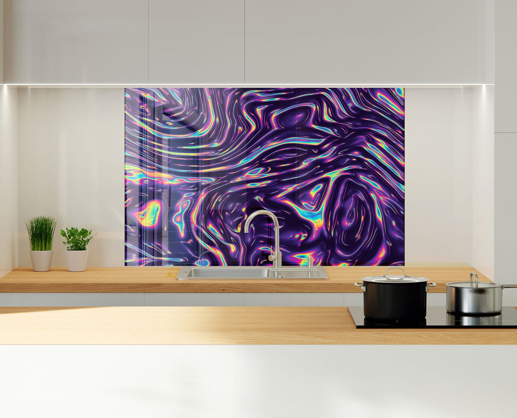 Abstract Tempered Glass Backsplash-BacksplashArtworks
