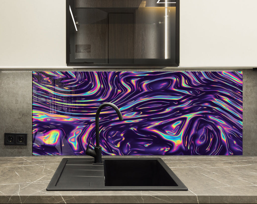 Abstract Tempered Glass Backsplash-BacksplashArtworks