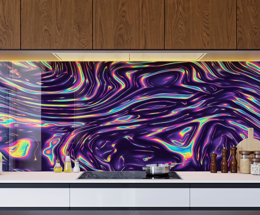 Abstract Tempered Glass Backsplash-BacksplashArtworks
