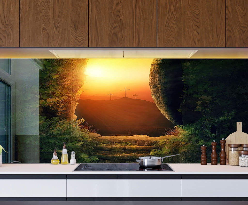 Sunset Portal - Glass Kitchen Backsplash-BacksplashArtworks