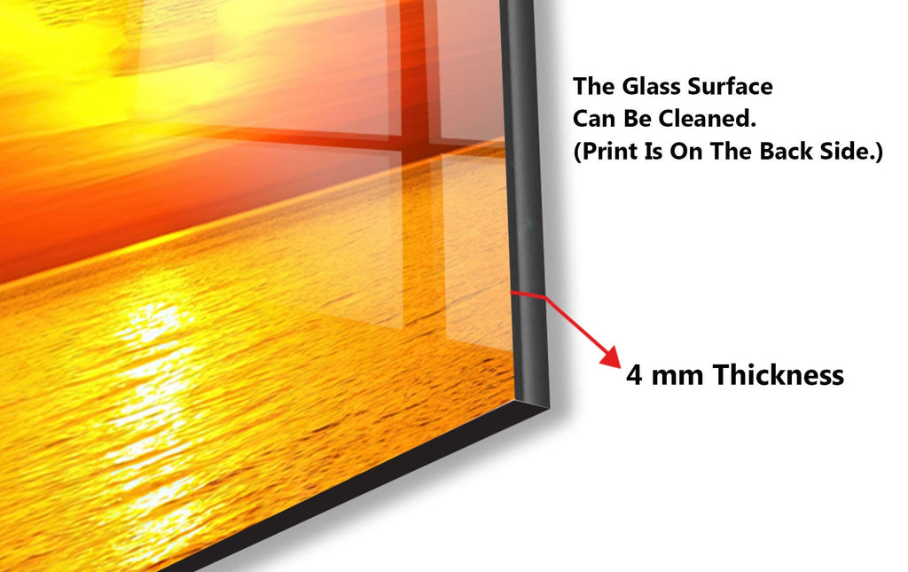 Golden Sunset Sailboat - Glass Kitchen Backsplash-BacksplashArtworks