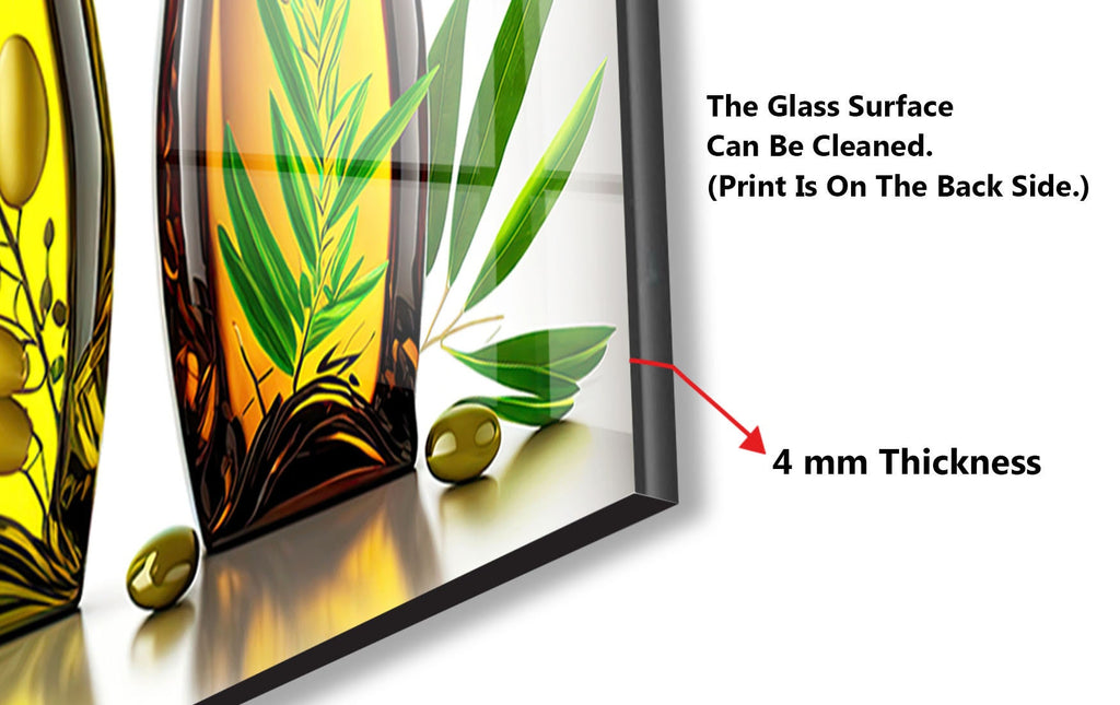 Olive Oil Glass Kitchen Backsplash – Elegant Olive Oil Bottles Design-BacksplashArtworks