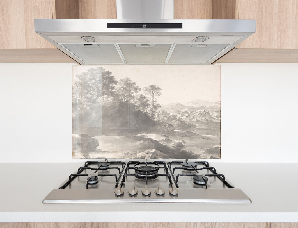 Vintage Landscape Wall Art - Tempered Glass Kitchen Backsplash-BacksplashArtworks