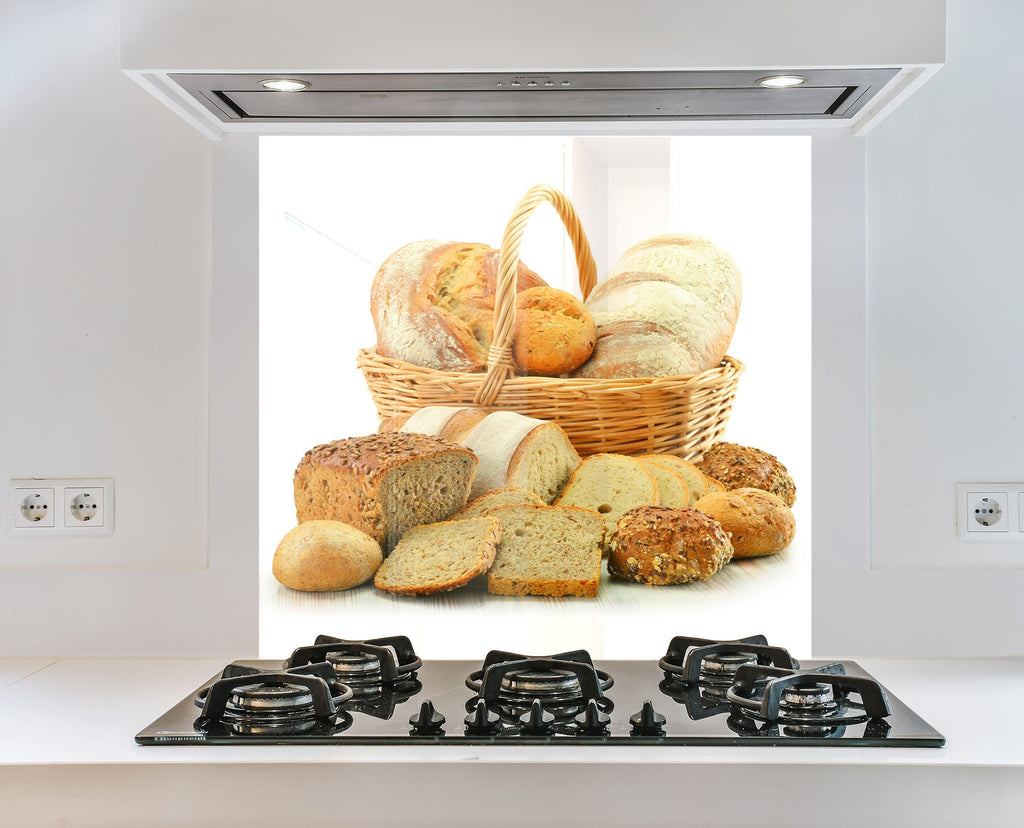 Rustic Bread Basket – Glass Kitchen Backsplash-BacksplashArtworks