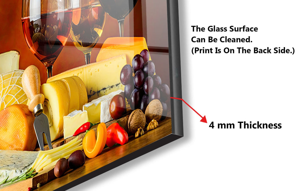 Wine & Cheese Glass Kitchen Backsplash – Elegant Wine & Cheese Design-BacksplashArtworks