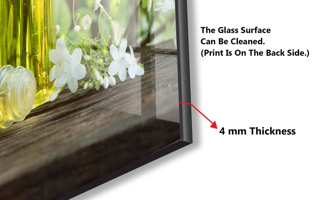 Olive Oil Glass Kitchen Backsplash – Fresh Olive and Blossom Design-BacksplashArtworks