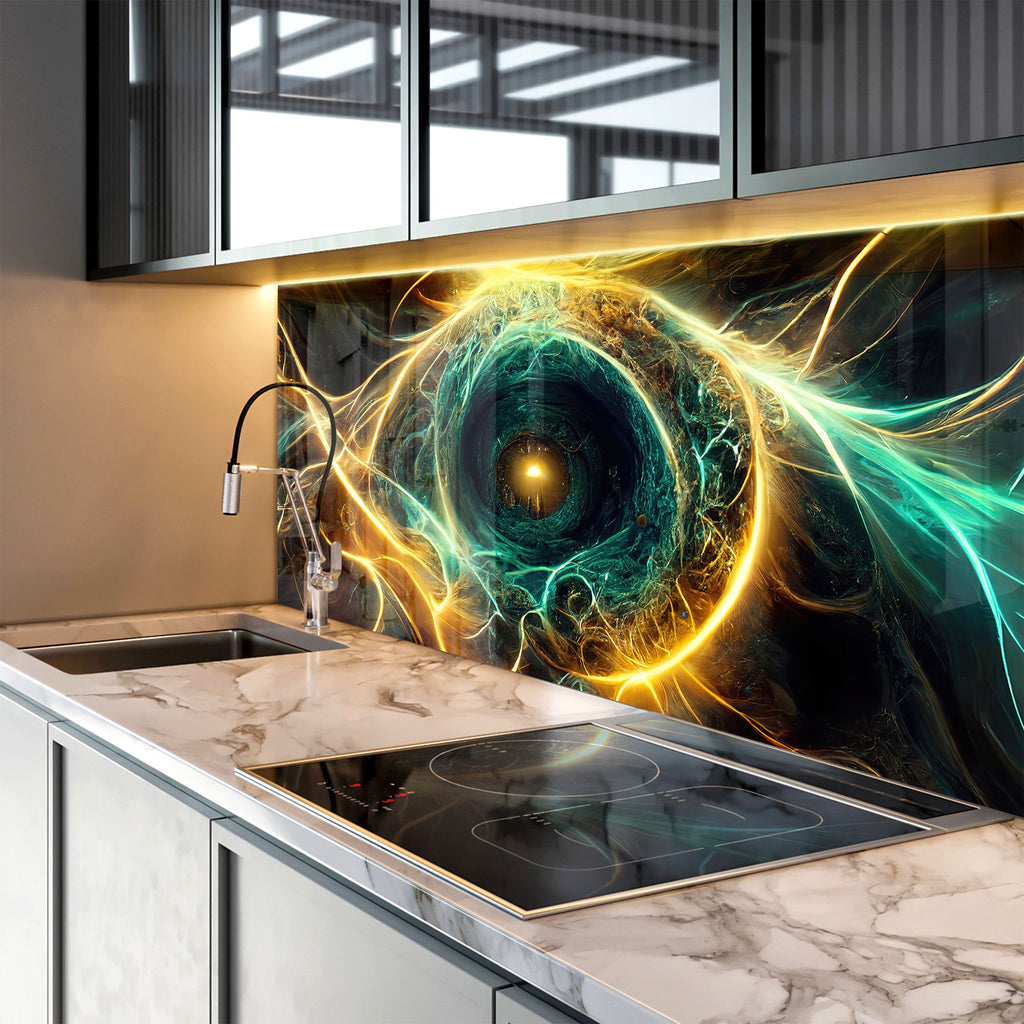 Abstract Tempered Glass Backsplash-BacksplashArtworks