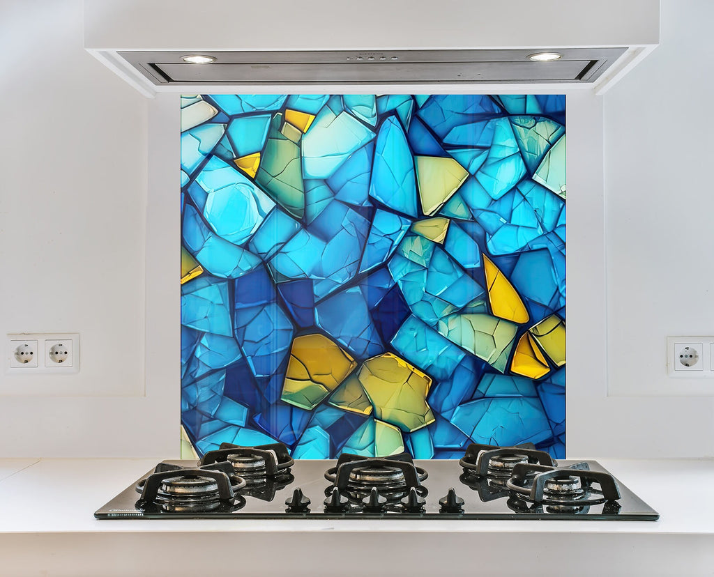 Blue Crystal - Glass Kitchen Backsplash-BacksplashArtworks